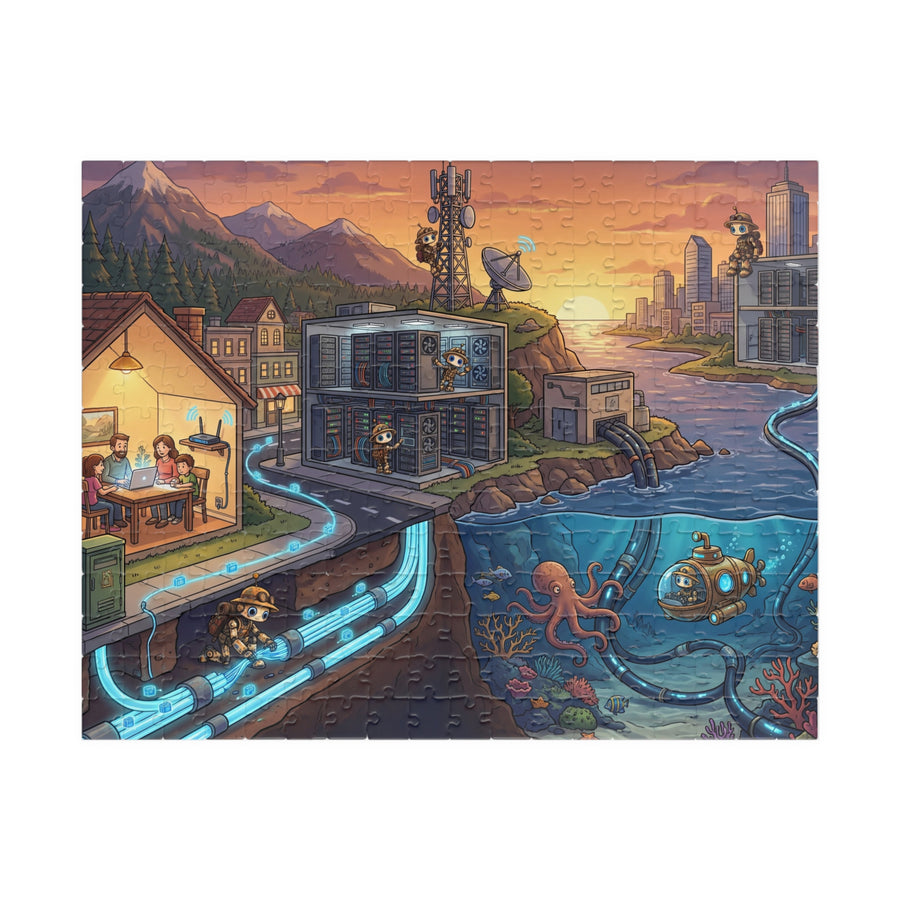 How the Internet Works Jigsaw Puzzle: Binxie's Map of the Internet (252 Pieces)