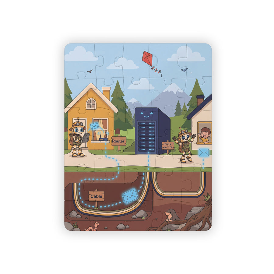 How the Internet Works Jigsaw Puzzle: Binxie Sends a Message (Kids, 30 Pieces)