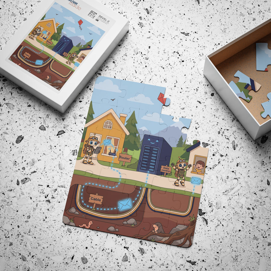 How the Internet Works Jigsaw Puzzle: Binxie Sends a Message (Kids, 30 Pieces)