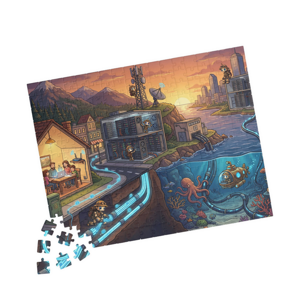 How the Internet Works Jigsaw Puzzle: Binxie's Map of the Internet (252 Pieces)